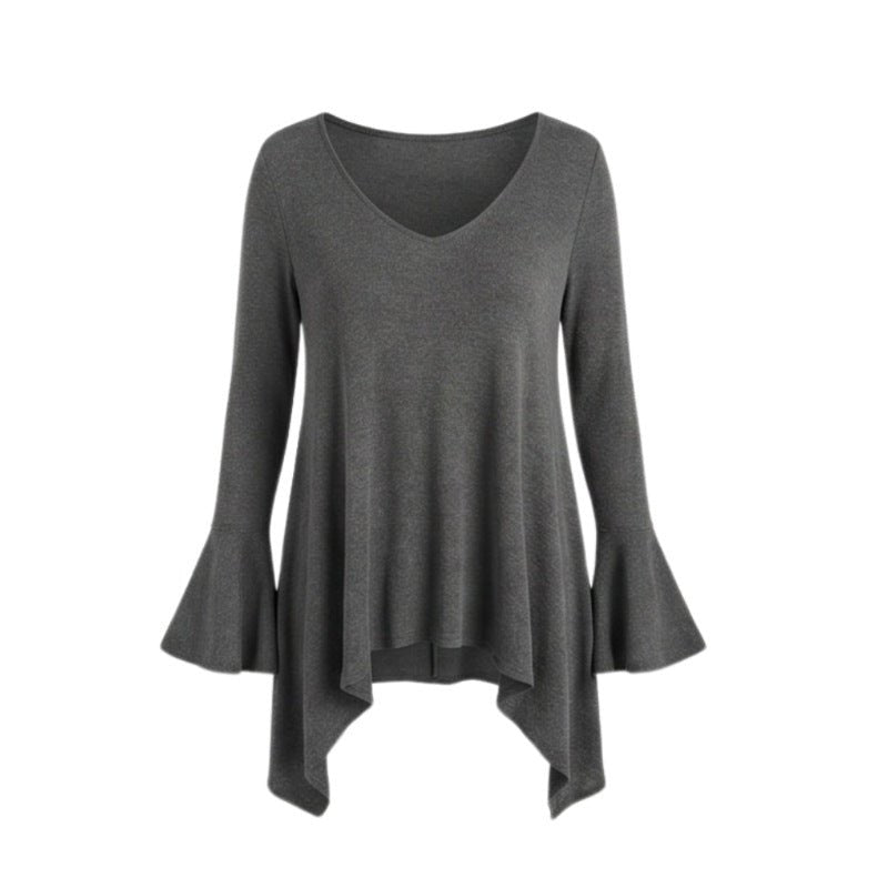 Womens Top With An Irregular Hem And Cuffs - Luxe Nest Market